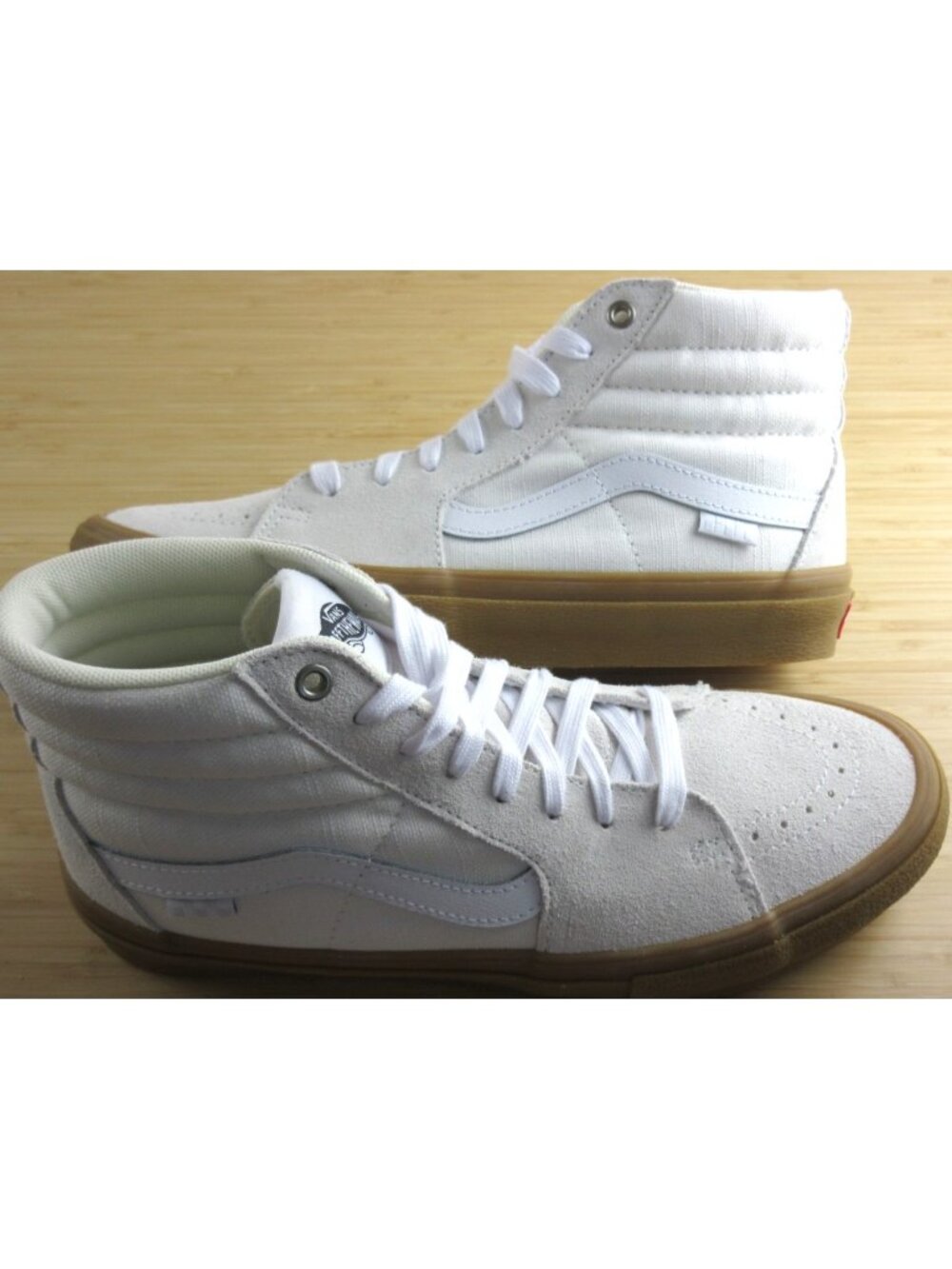 Vans Men's Skate Sk8-Hi Crepe White Gum Bottom Canvas Suede shoes Size 10.5 NEW